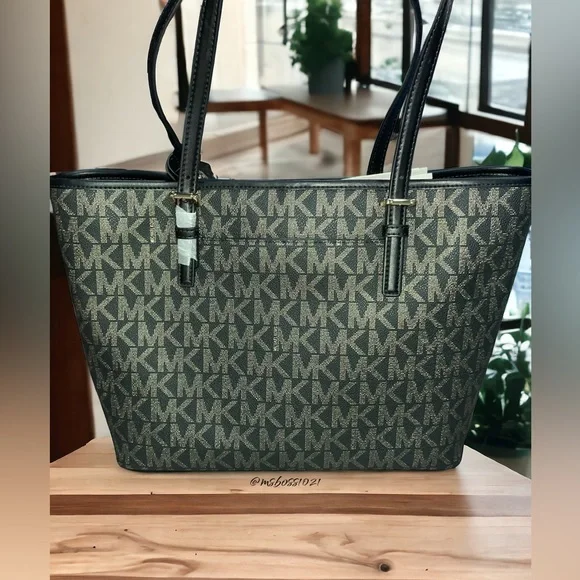 Michael Kors RARE Top Zip Tote + Wristlet + Wallet in Black/Gold NWT